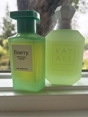 Kayali Pistachio Gelato & Fine'ry Pistachio Please perfume